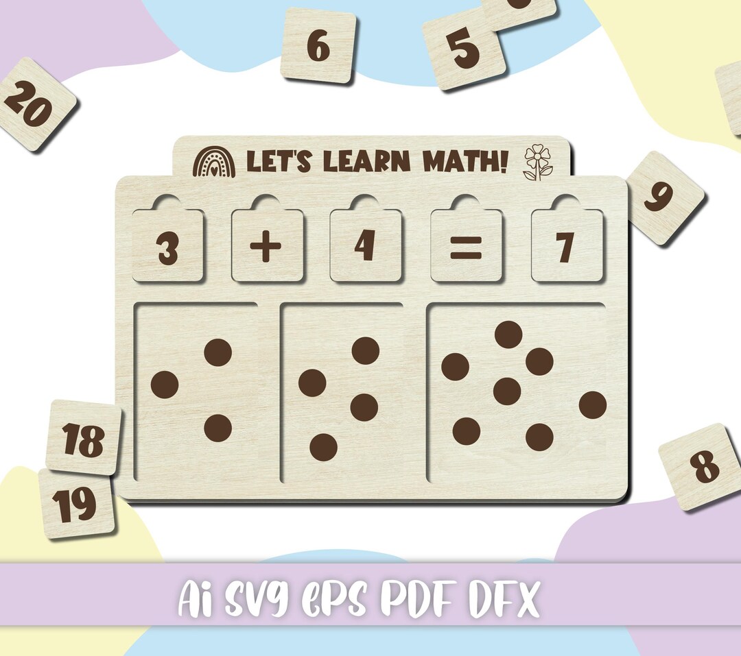 Montessori Math Toys Laser Cut | Addition and Subtraction Puzzle SVG ...