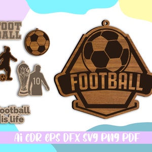 Football Keychain Bundle svg,Laser cut file,Bundle Football day,file ai,cdr,svg,eps,dfx,png,pdf