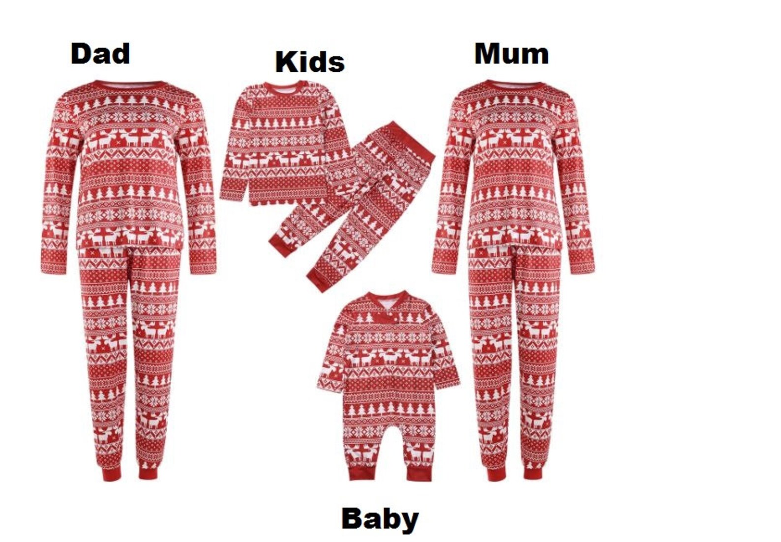 Red Family Matching Christmas Pyjamas 2022 Christmas Pjs Etsy UK