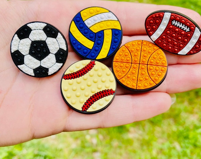 Sport shoe charms, basketball, soccer, football, volleyball, baseball, best selling shoe charms