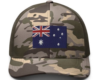 Australian Camouflage Trucker Hat, Embroidered Australian Flag Hats, Barcelona Open Tennis 2024, Great Gift Idea's * FREE Standard SHIPPING