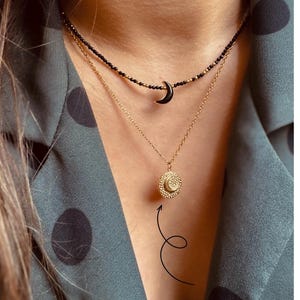 Dainty gold moon necklace, minimalist celestial jewelry, boho crescent moon pendant, waterproof anti-tarnish layering charm necklace
