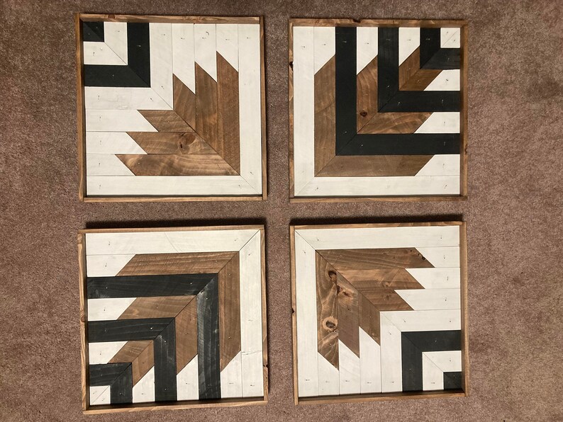 Rustic Geometric Wood Wall Art Etsy