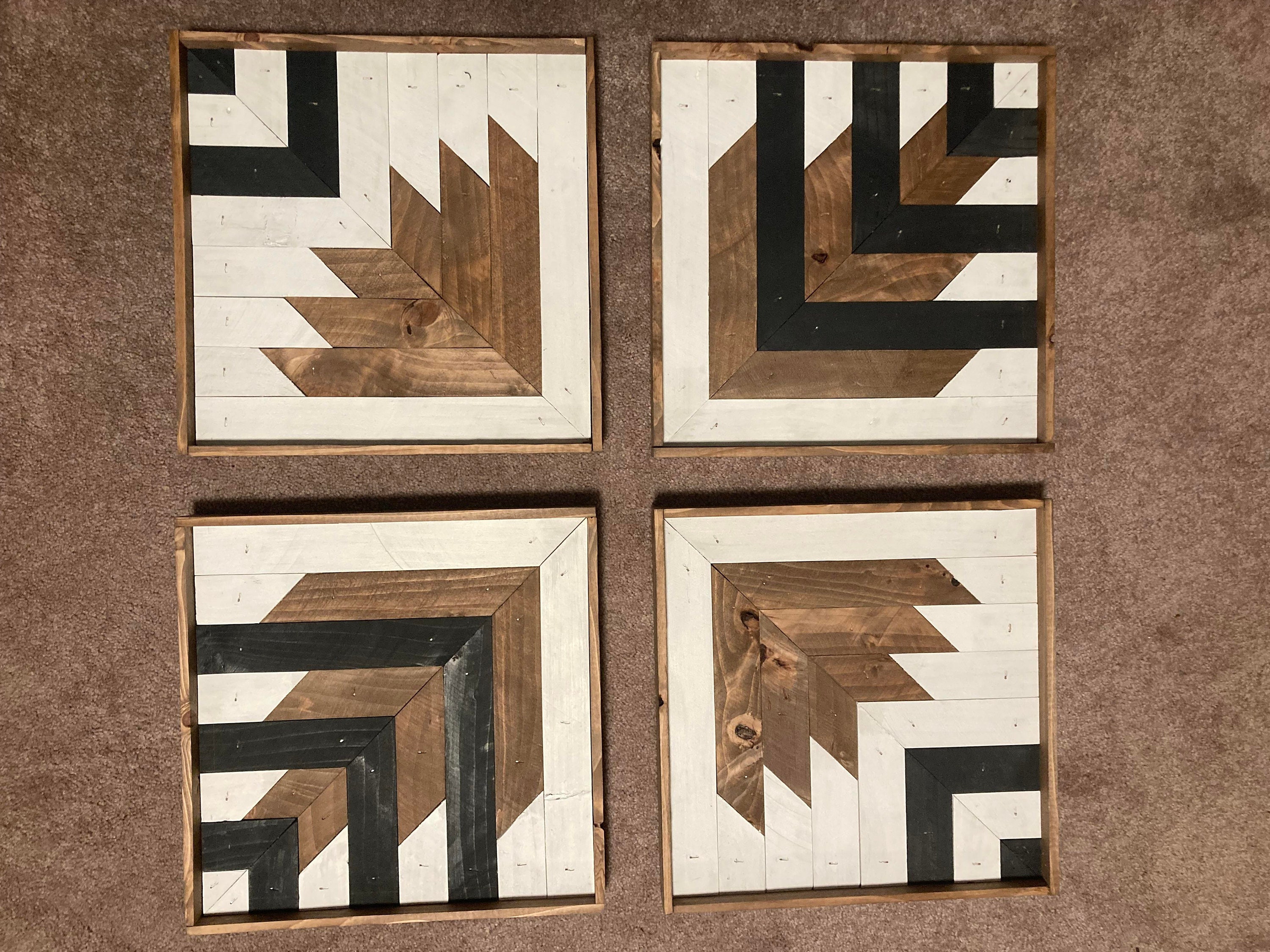 Rustic Geometric Wood Wall Art Etsy