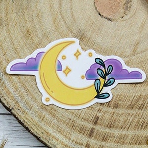 Autocollant magique de lune à base de plantes - Décoration de planificateur mignon, cadeau pour les amateurs de magie