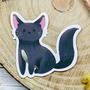 Niedliche schwarze Katze Sticker - Süße Planer Deko, Geschenk für Katzenliebhaber