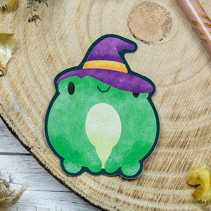 Linda pegatina de rana bruja - Linda decoración del planificador, regalo para los amantes de los animales