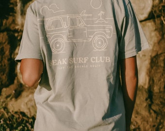 Surfer Vibes: Cotton T-Shirt with Bronco Surf Print | Beachy Clothing, Surf Tee, Comfort Colors Tee, Summer Shirt, Summer Tee, Vintage, Gift
