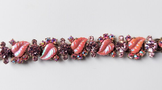 Rare Pink D&E Juliana Bracelet/Earrings - image 4