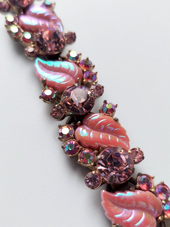 Rare Pink D&E Juliana Bracelet/Earrings - image 3