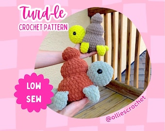 Turdle Crochet Pattern, crochet pattern, plushies, crochet turtle, cute birthday gift, amigurumi, easy crochet instructions, low sew crochet