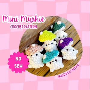 Mini Marti Mushie Crochet Pattern, Mushroom, Mushroom Crochet, Beginner Friendly Amigurumi Instructions, Crochet Ideas, Valentine’s Day Gift