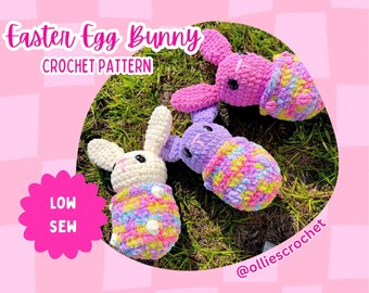 Bunny in an Easter Egg Crochet Pattern, No Sew Crochet Pattern, Easter Crochet Pattern, Cute Birthday Gift, Crochet Ideas, Amigurumi Ideas