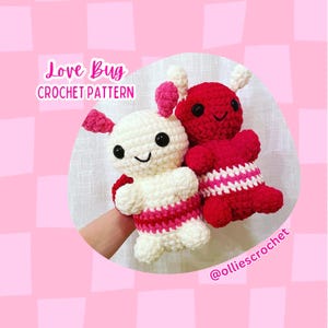 Love Bug Häkelmuster, Valentinstag, Geschenkidee, Valentinstag häkeln, Einfache Häkelanleitung, Häkelanleitung