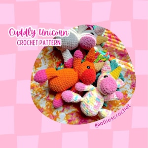 Cuddly Unicorn Crochet Pattern, Unicorn Gift Ideas, Cute Birthday Gift, Teen Gift, DIY, Amigurumi Instructions, Easy Crochet, Market Prep