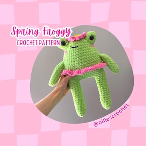 Lyla the Spring Froggy Crochet Pattern, Crochet Pattern, Cute Birthday Gift, Crochet Ideas, Gift Ideas, Valentine's Day Crochet, Easter Gift