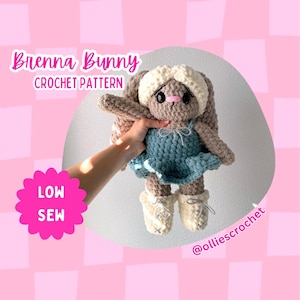 Brenna Bunny Crochet Pattern, Amigurumi, Easter Crochet Pattern, Cute Birthday Gift, Valentine’s Day Gift Ideas, Beginner Friendly Pattern