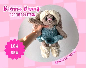 Brenna Bunny Crochet Pattern, Amigurumi, Easter Crochet Pattern, Cute Birthday Gift, Valentine’s Day Gift Ideas, Beginner Friendly Pattern