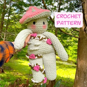 Jumbo Mushie Crochet Pattern, easy crochet instructions, beginner friendly crochet pattern, Cute Birthday Gift, Valentine’s Day Gift Ideas