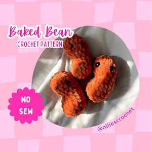 Baked Bean häkeln, niedliches Häkelmuster, Markt-Vorbereitung, Häkelideen, niedliches Geburtstagsgeschenk, Geschenkidee