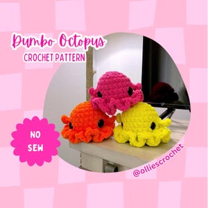Dumbo Octo Crochet Pattern, No Sew Crochet Pattern, Easter Crochet Pattern, Cute Birthday Gift, Crochet Ideas, Amigurumi Ideas, Valentine’s