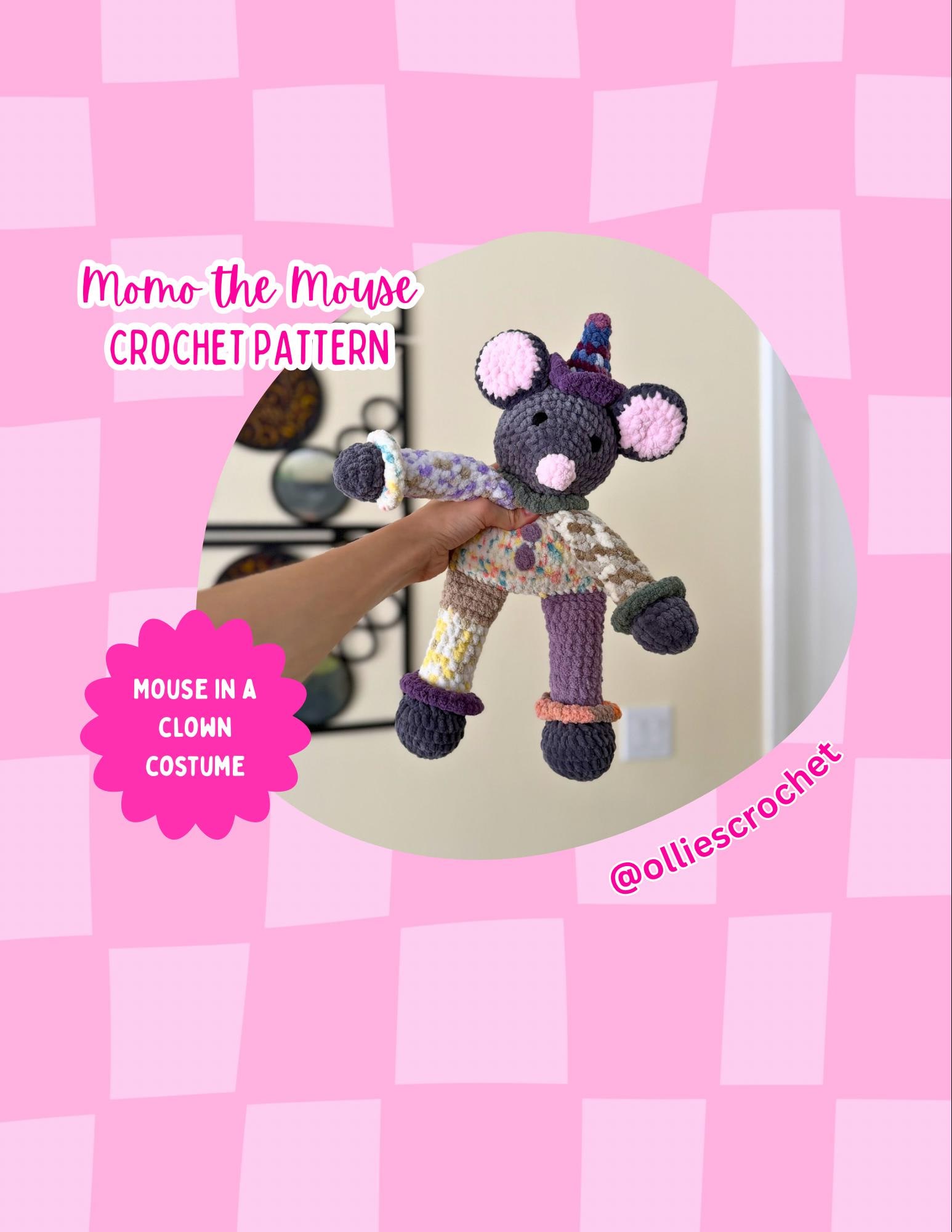 Mouse Clown Amigurumi Crochet Pattern