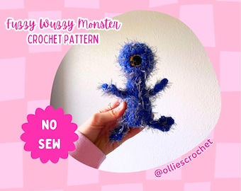 Monster Crochet Pattern, Crochet Pattern, Easy Amigurumi Instructions, Easy Crochet Pattern, Halloween Crochet Pattern, No Sew Crochet Plush
