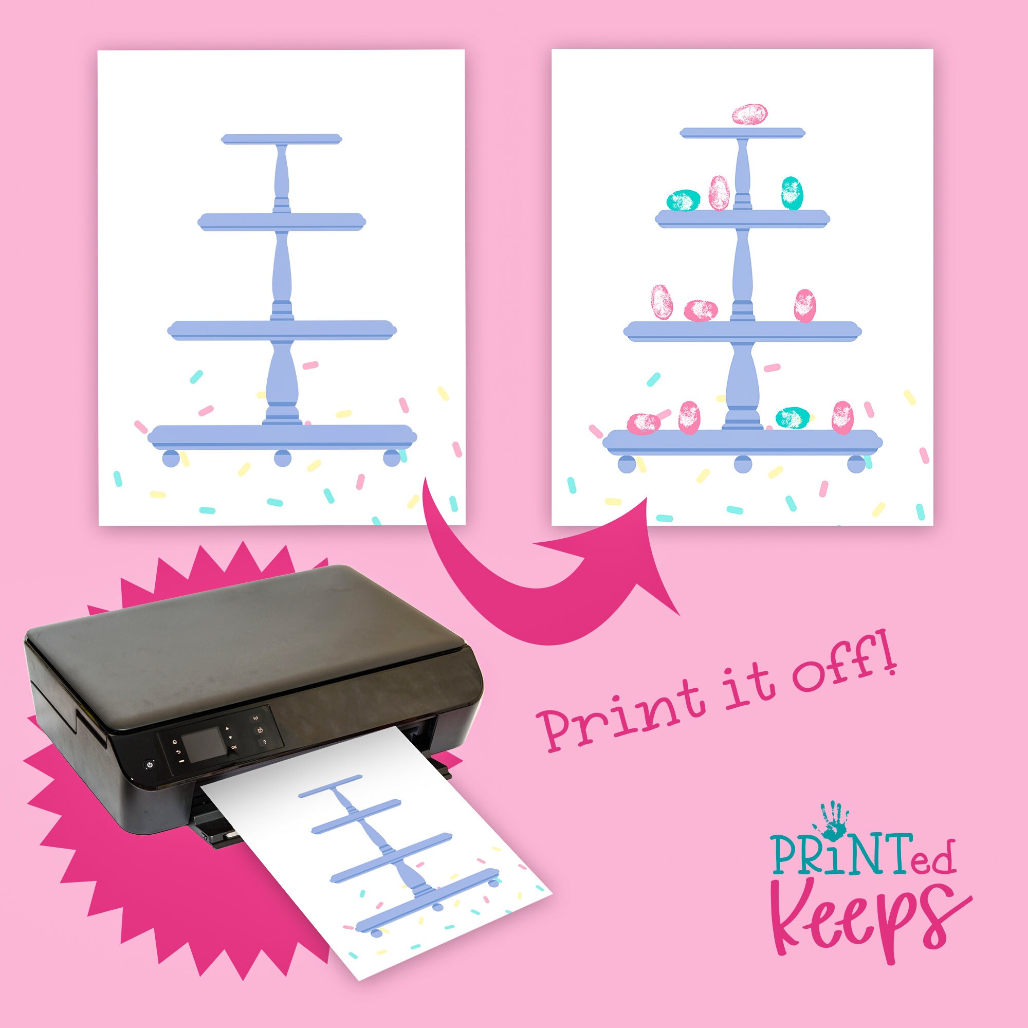 Dessert Stand Handprint Art / Birthday Cake Stand Handprint Craft ...