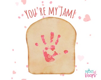 You're My Jam! Hand Print Art for Kids / Handprint Template Printable / Valentine's Craft / Jam on Toast Handprint Craft / Daycare Activity