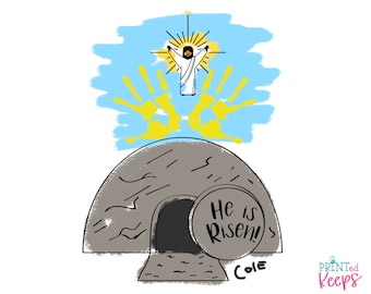 He is Risen Easter Craft / Easter Handprint Craft / Christian Easter Coloring Page / Handprint Easter Art / Jesus Handprint Crafts / Easter