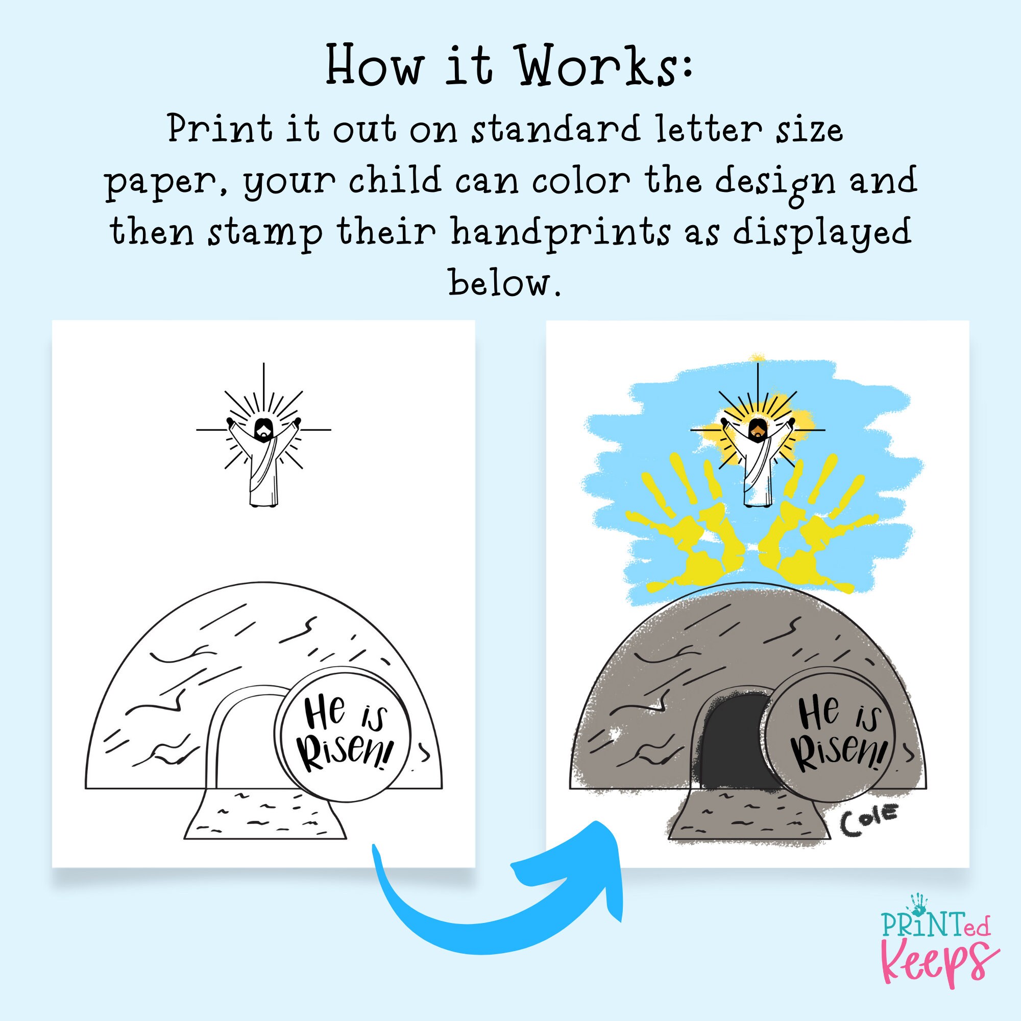 He is Risen Easter Craft / Easter Handprint Craft / Christian Easter ...