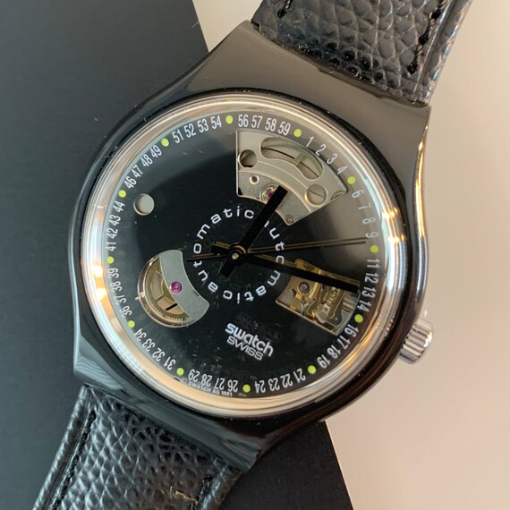 Swatch BLACK MOTION Sab100 Automatic Bestzustand Unworn Nuovo | Etsy UK