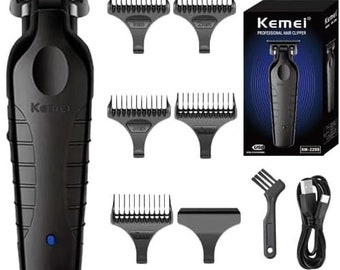 Kemei 2299 Barber Akku-Haarschneider 0 mm Zero Gapped Carving Clipper Detailer Professionelle elektrische Finish-Schneidemaschine