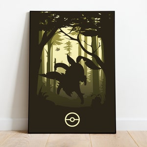 Abstract Pokemon Eeveelutions Poster Eevee Umbreon Leafeon Canvas