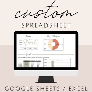 Benutzerdefinierte Kalkulationstabelle (Google Sheets oder Excel) ANZAHLUNG - Persönlich oder Geschäftlich