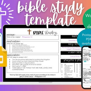 Bible Study Template-Google Slides, & Goodnotes Compatible and Printable
