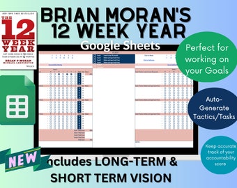 Brian Moran's 12 Week Year Template/Planner in Google Sheets