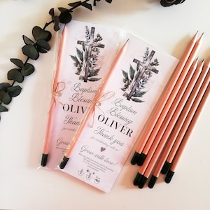 Taufgeschenke für Gäste, Taufeinladung, Bepflanzbarer Stift, Taufgeschenk Junge, Samenstift, Taufkarten, Taufsegen, Blumenstift