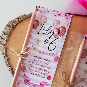Matita personalizzata piantabile per bambini / regalo per feste di compleanno / matita ecologica con semi / matita con fiori personalizzata, regalo speciale