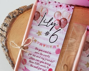 Personalized Plantable Pencil Favor for Kids | Birthday Party Gifting | Eco Friendly Seed Pencil | Custom Flower Pencil Special Gift