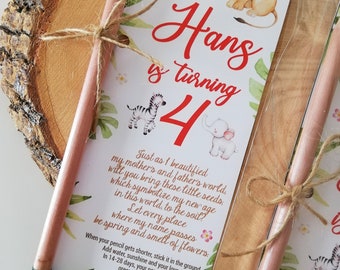 Custom Birthday Party Favors for Special Events | Personalized Plantable Pencil Favor with Animals Design | Unique Birthday Party Gift