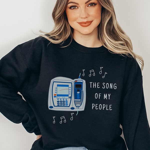 Funny Registered Nurse Sweatshirt, Alaris IV Pump Beeping, Funny Nurse Shirt Med Surg Tele ICU Nurse, Infusion Nurse Cute Medical Sweatshirt