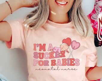 Camiseta de San Valentín para enfermeras de la UCIN, camiseta de San Valentín para enfermeras neonatales, linda camiseta de San Valentín para enfermeras, ropa de grupo para enfermeras de la UCIN.