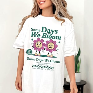 Bloom and Gloom Shirt, Comfort Colors® Mental Health Shirt Retro Vintage Cartoon Shirt Oversized Retro Graphic Tee Uplifting Sarcastic Shirt