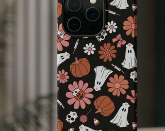 Halloween Nurse iPhone 16 Magnetic Tough Case, Spooky Nurse Halloween Mag Phone Case, Nurse iPhone Pumpkin Halloween Healthcare Phone Case