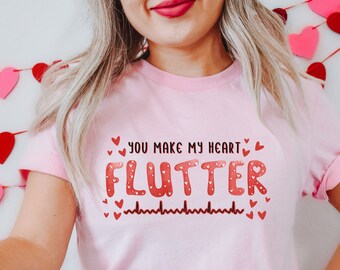 Valentine Nurse Shirt, Cardiac Nurse Shirt, Heart Flutter Valentine Shirt, CVICU Nurse Shirt, Cardiac Crew Shirt, Cardiovascular Valentine