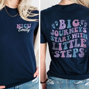 Personalized Name NICU Nurse Shirt, NICU Crew Group Shirts, Custom Neonatal Nurse Shirt, Personalized Nurse Gift for NICU Nurse Apparel Navy
