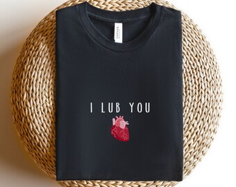Funny Nurse Valentine's Shirt, Cardiac Nurse Shirt, I Lub You Shirt Valentines Day CVICU Nurse Shirt Cardiac Telemetry Valentine's Day Shirt