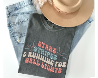 Stars and Stripes Nurse Shirt, Running for Call Bells Shirt Comfort Colors® 4th of July Nurse Shirt Funny Nurse Shirt CNA PCT July 4th Shir
