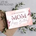 Happy Birthday Mom Printable Card, Digital Download Birthday Card for ...